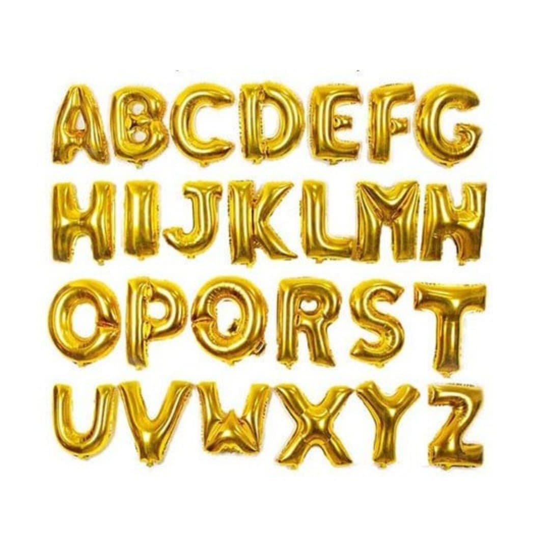 Letter : (E) Set Of 1 PCS. Alphabet Golden Foil Balloon